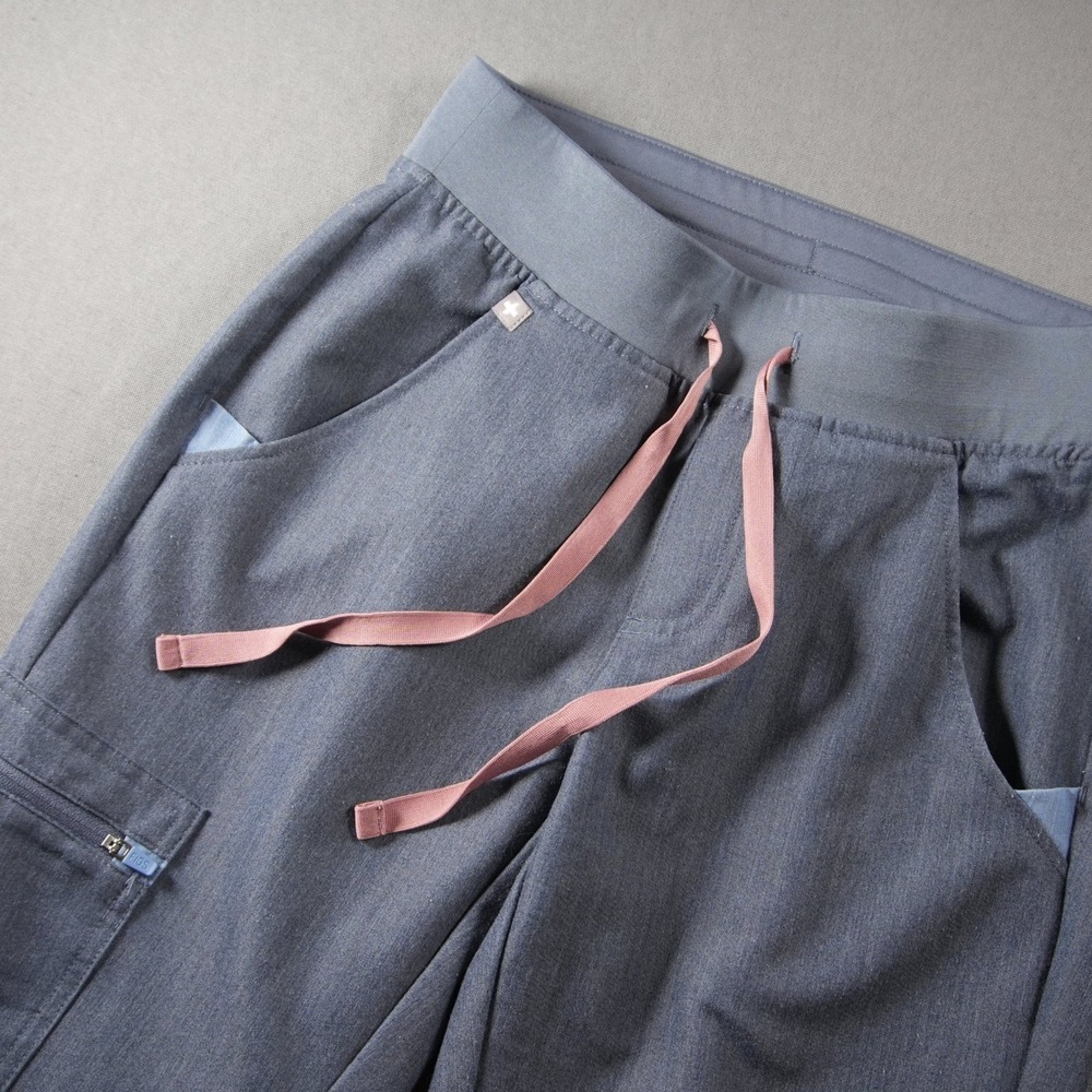 FIGS High Waisted Zamora Jogger Scrub Pants Women XXS Medical Pink Drawstring